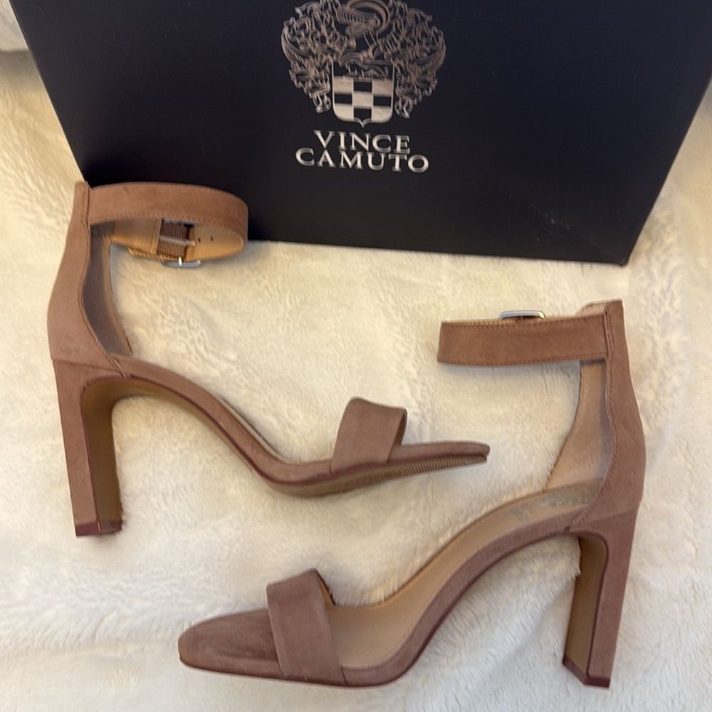 Vince Camuto Tan Suede Heeled Sandals